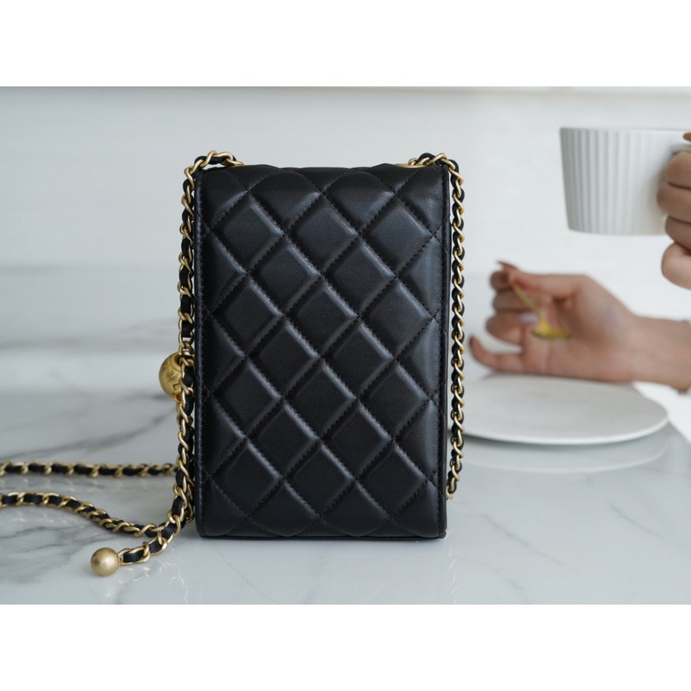 Chanel Pearl Crush Phone Holder With Chain Bag