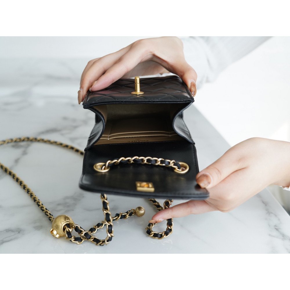Chanel Pearl Crush Phone Holder With Chain Bag
