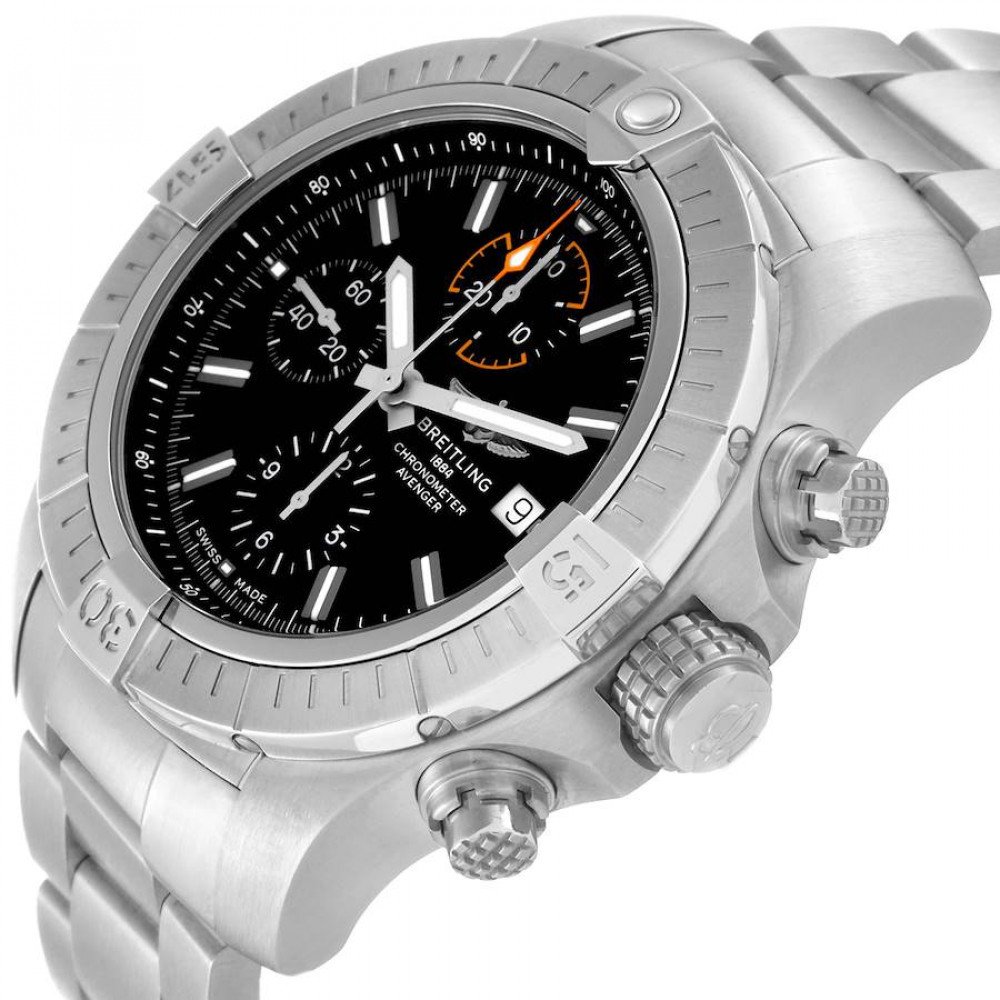 Breitling Avenger Chronograph 45 Black Dial Steel Mens Watch A13317 Breitling Avenger Chronograph 45 Black Dial Steel Mens Watch A13317