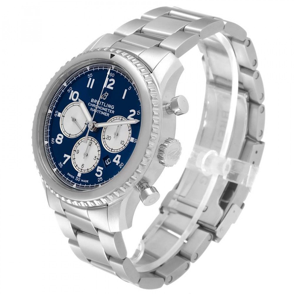 Breitling Navitimer Aviator 8 B01 Blue Dial Steel Mens Watch AB0117 Breitling Navitimer Aviator 8 B01 Blue Dial Steel Mens Watch AB0117