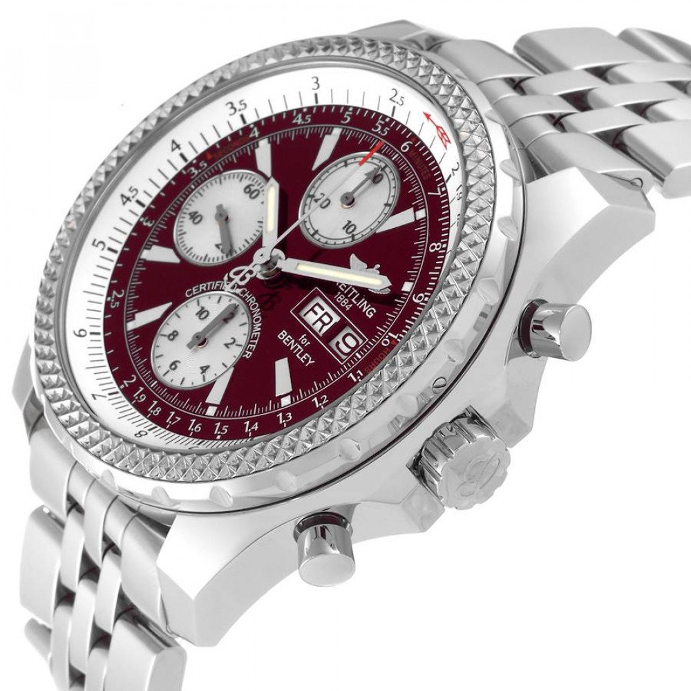 Breitling Bentley Motors GT Burgundy Dial Steel Mens Watch A13362 Breitling Bentley Motors GT Burgundy Dial Steel Mens Watch A13362