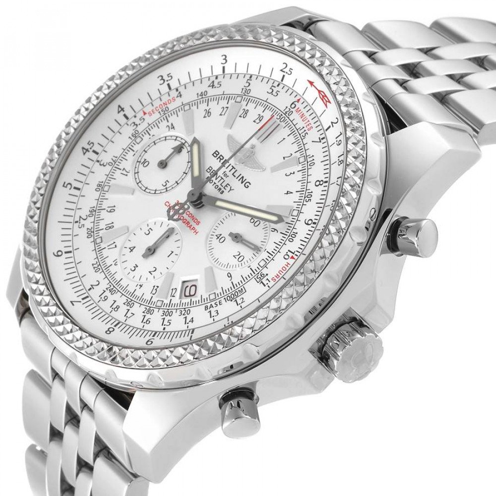 Breitling Bentley Motors Silver Dial Steel Chronograph Mens Watch A25362 Breitling Bentley Motors Silver Dial Steel Chronograph Mens Watch A25362