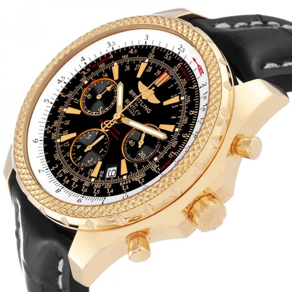 Breitling Bentley Yellow Gold Black Dial Chronograph Mens Watch K25362 Breitling Bentley Yellow Gold Black Dial Chronograph Mens Watch K25362