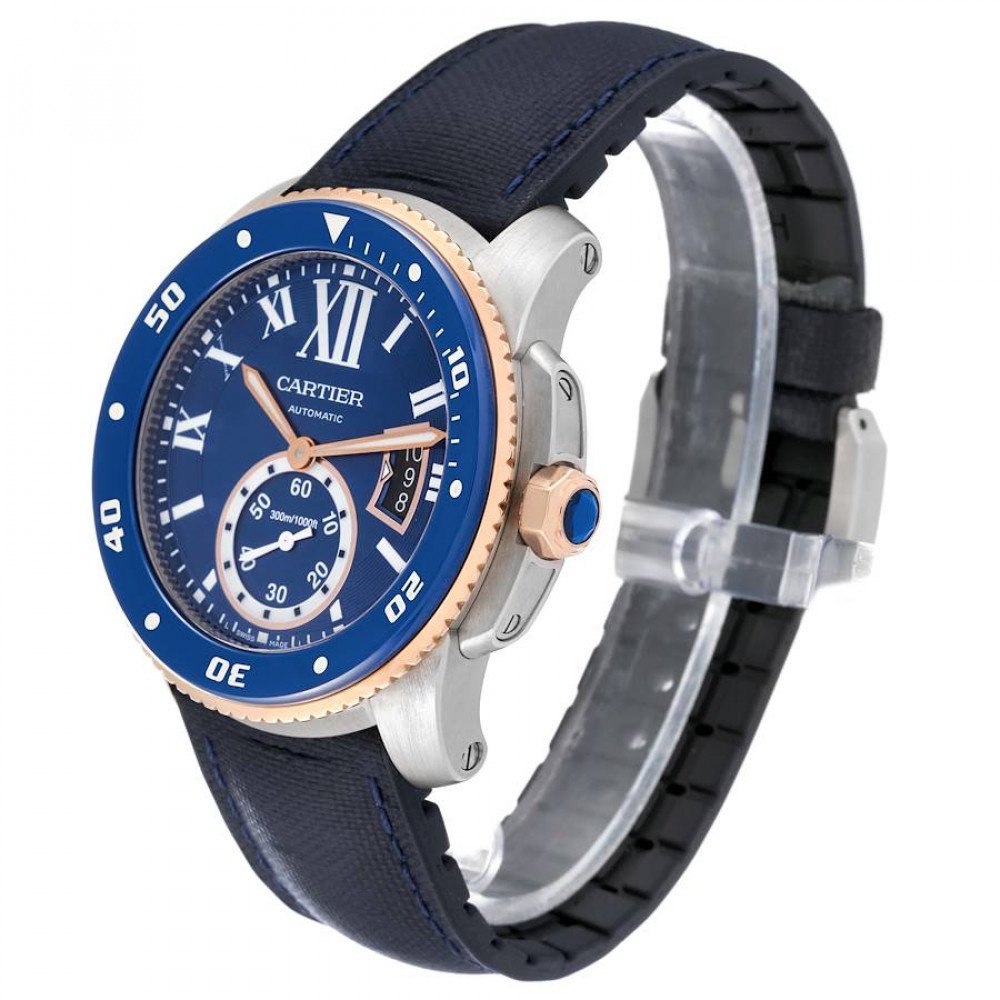Cartier Calibre Diver Steel Rose Gold Blue Dial Mens Watch W2CA0008 Cartier Calibre Diver Steel Rose Gold Blue Dial Mens Watch W2CA0008