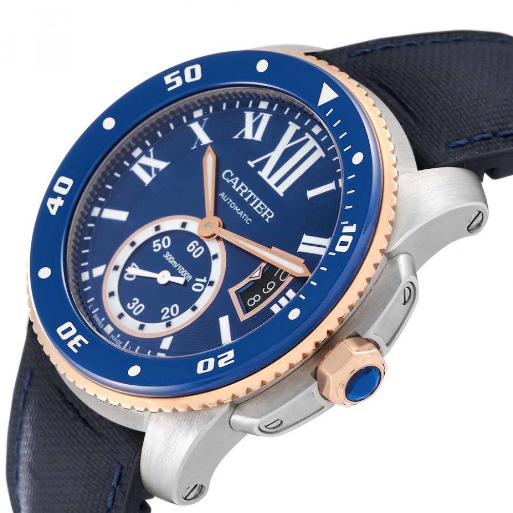 Cartier Calibre Diver Steel Rose Gold Blue Dial Mens Watch W2CA0008 Cartier Calibre Diver Steel Rose Gold Blue Dial Mens Watch W2CA0008