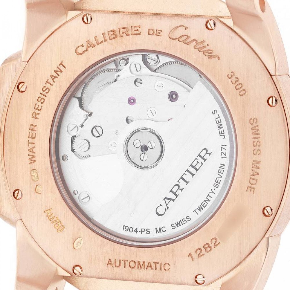 Cartier Calibre Rose Gold Silver Dial Automatic Mens Watch W7100018 Cartier Calibre Rose Gold Silver Dial Automatic Mens Watch W7100018