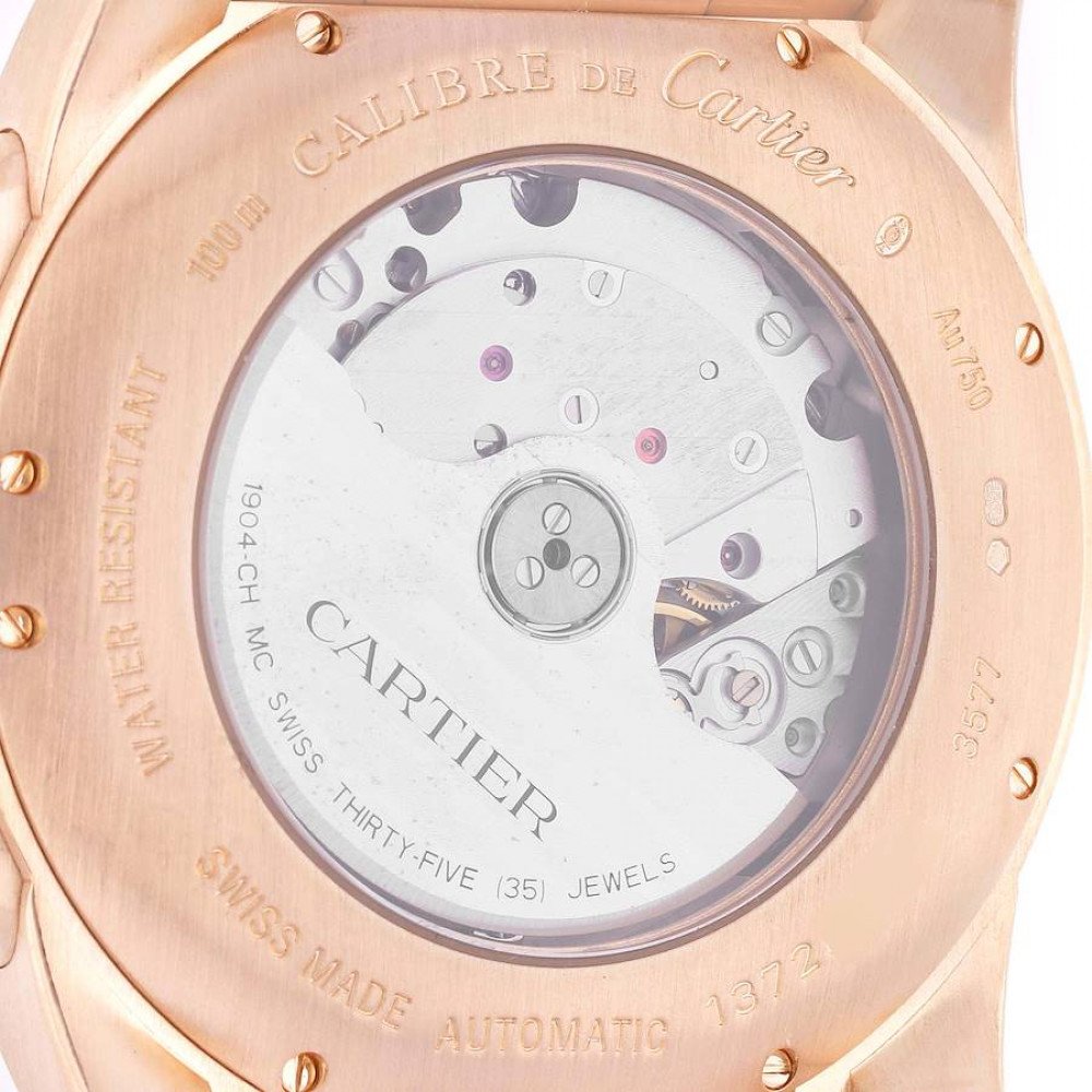Cartier Calibre Silver Dial Rose Gold Chronograph Mens Watch W7100047 Cartier Calibre Silver Dial Rose Gold Chronograph Mens Watch W7100047