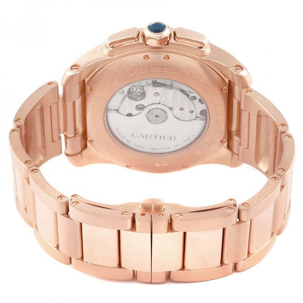 Cartier Calibre Silver Dial Rose Gold Chronograph Mens Watch W7100047 Cartier Calibre Silver Dial Rose Gold Chronograph Mens Watch W7100047