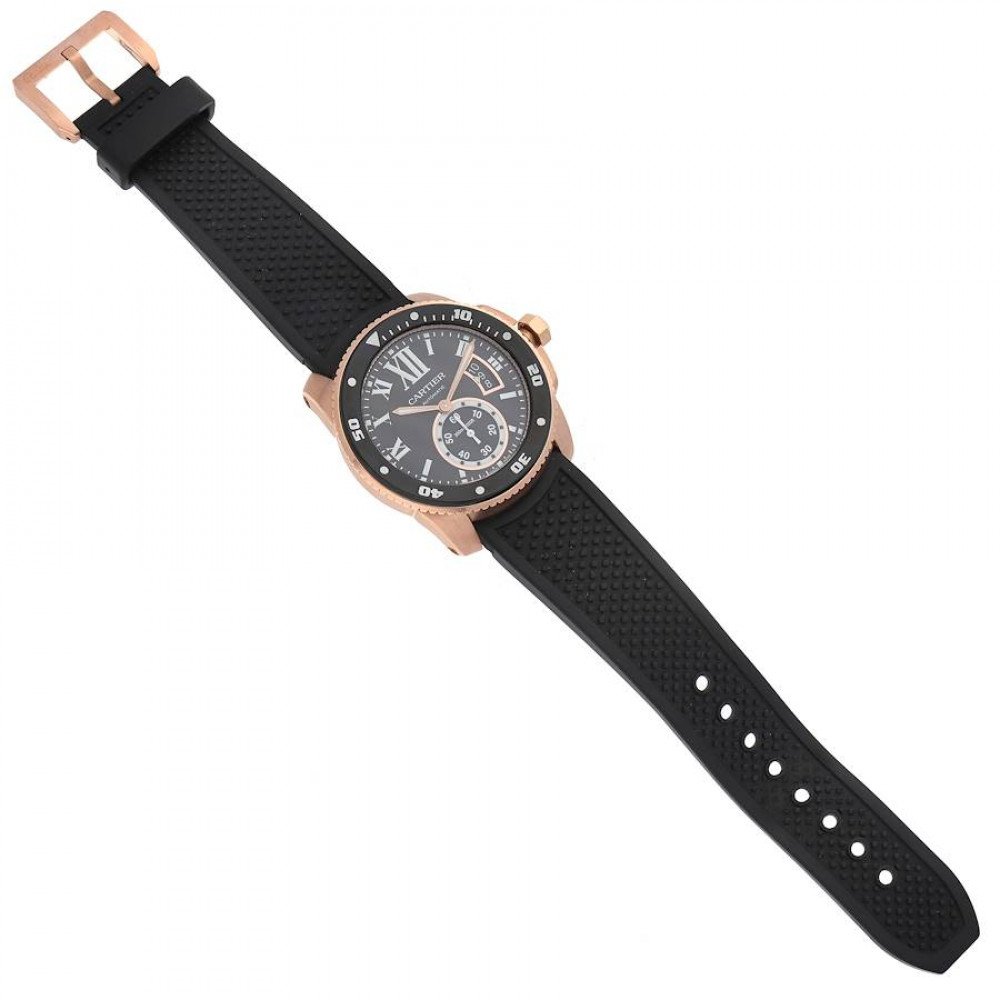 Cartier Calibre Rose Gold Black Dial Automatic Mens Watch W7100052 Cartier Calibre Rose Gold Black Dial Automatic Mens Watch W7100052