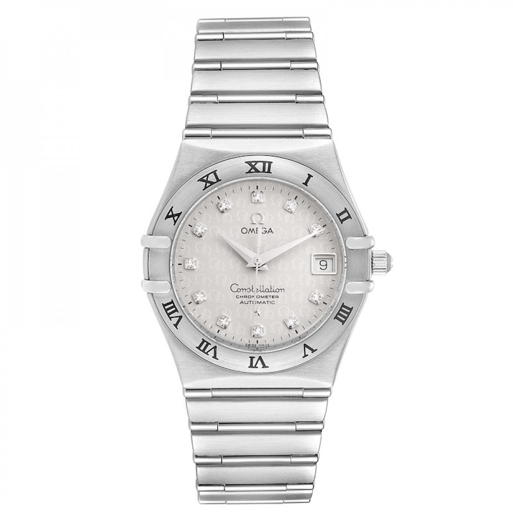 Omega Constellation Classic Steel Diamond Mens Watch 1504.35.00