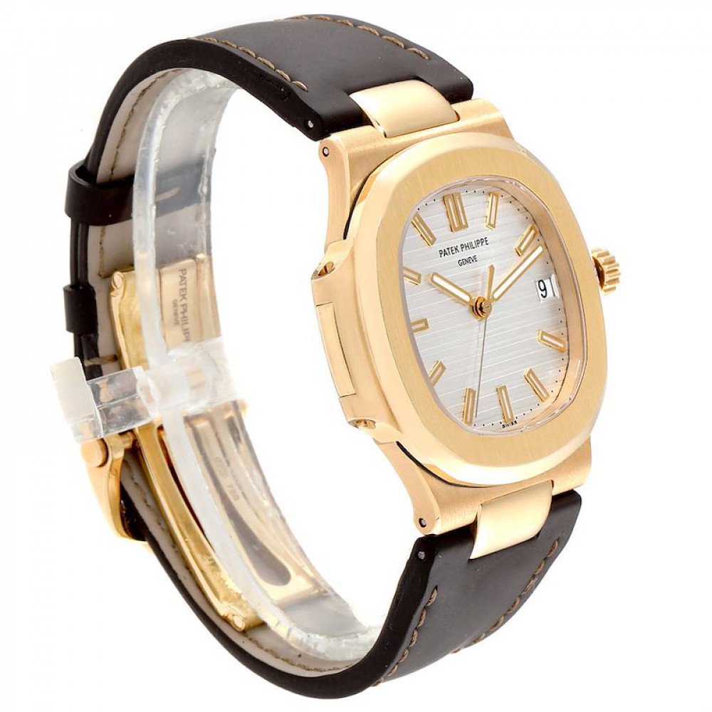 Patek Philippe Nautilus 18K Yellow Gold Brown Strap Mens Watch 5711 Patek Philippe Nautilus 18K Yellow Gold Brown Strap Mens Watch 5711