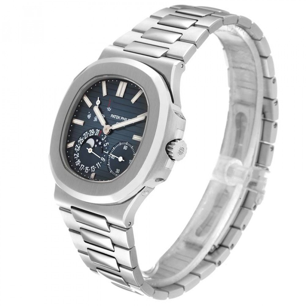 Patek Philippe Nautilus Blue Dial Moonphase Steel Mens Watch 5712 Patek Philippe Nautilus Blue Dial Moonphase Steel Mens Watch 5712