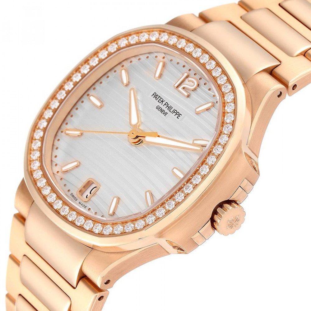 Patek Philippe Nautilus Midsize Rose Gold Diamond Mens Watch 7118 Patek Philippe Nautilus Midsize Rose Gold Diamond Mens Watch 7118