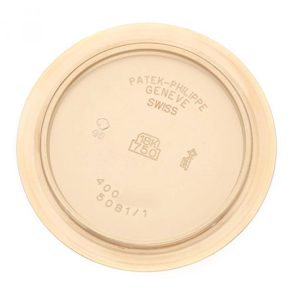 Patek Philippe Neptune Silver Dial Yellow Gold Mens Watch 5081