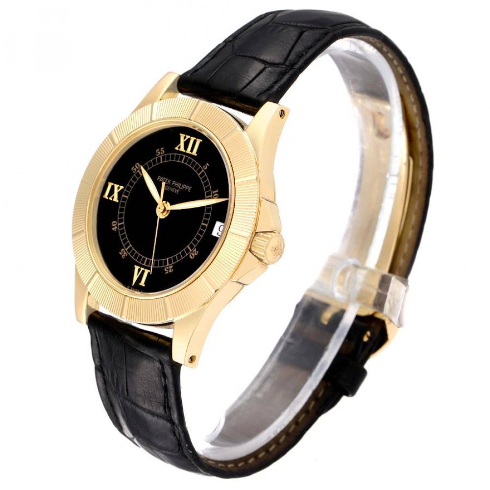 Patek Philippe Neptune Black Dial Yellow Gold Mens Watch 5081 Patek Philippe Neptune Black Dial Yellow Gold Mens Watch 5081