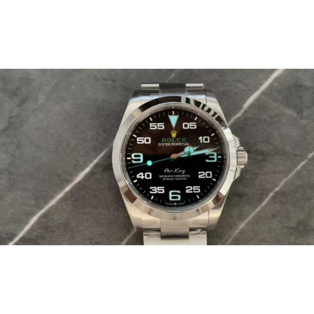 Rolex Oyster Perpetual Air King Black Dial Steel Mens Watch 126900