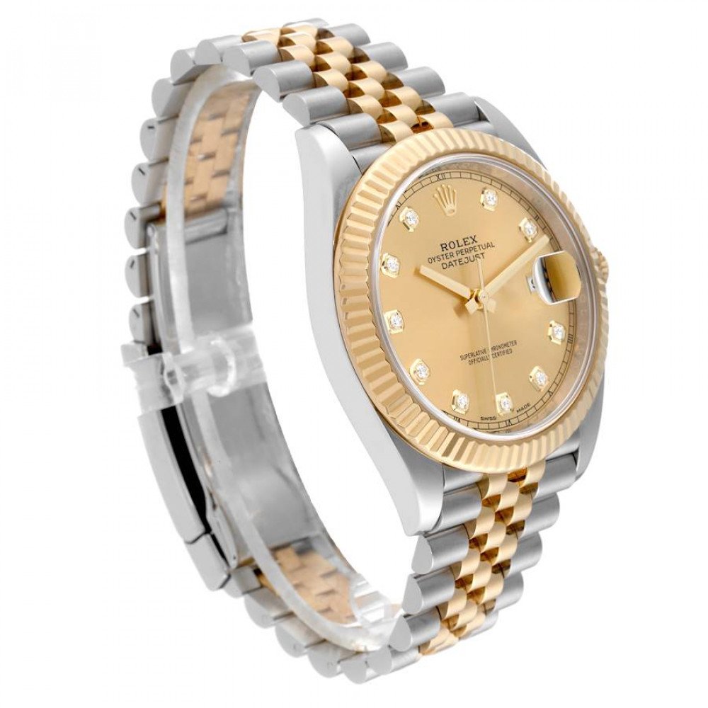 Rolex Datejust 41 Steel Yellow Gold Diamond Dial Mens Watch 126333 Rolex Datejust 41 Steel Yellow Gold Diamond Dial Mens Watch 126333