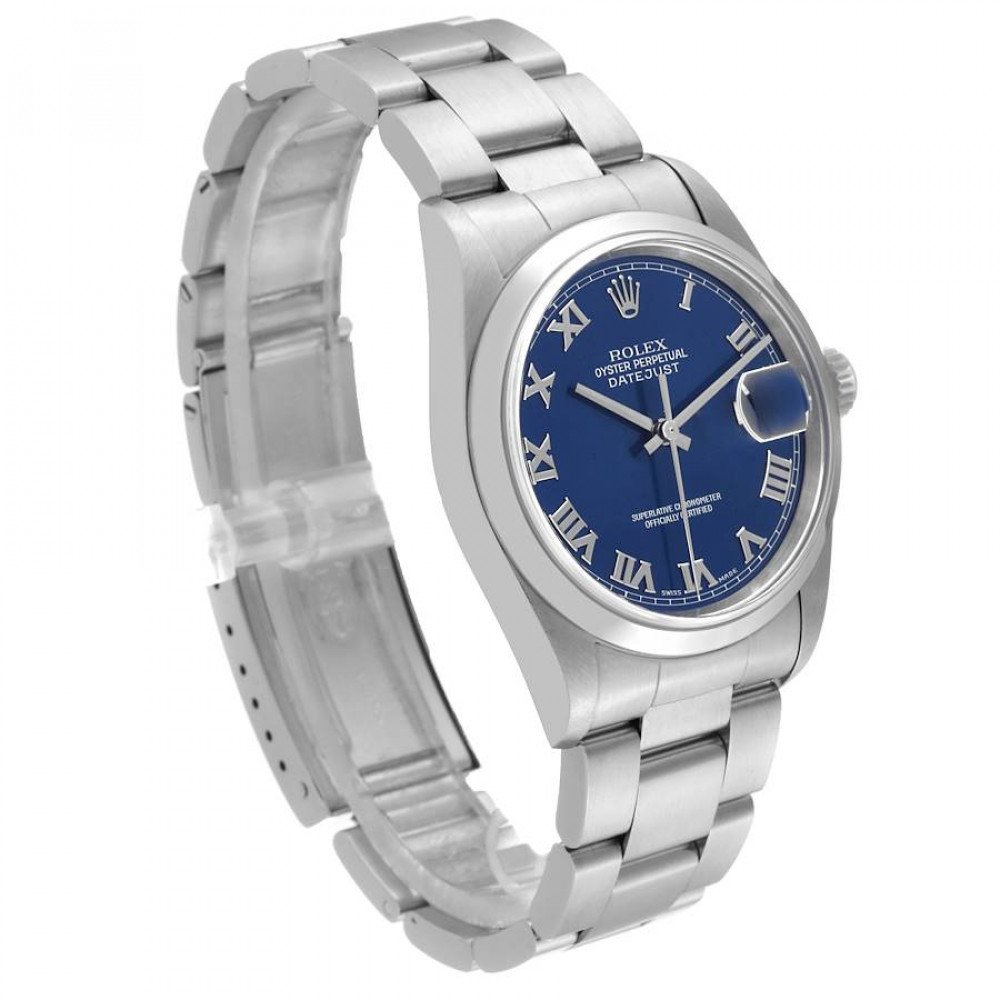 Rolex Datejust Blue Dial Smooth Bezel Steel Mens Watch 16200 Rolex Datejust Blue Dial Smooth Bezel Steel Mens Watch 16200