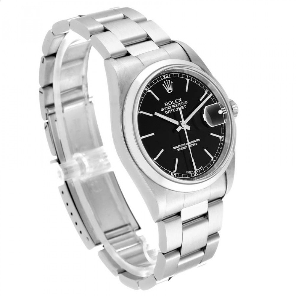 Rolex Datejust 36mm Black Dial Steel Mens Watch 16200 Rolex Datejust 36mm Black Dial Steel Mens Watch 16200