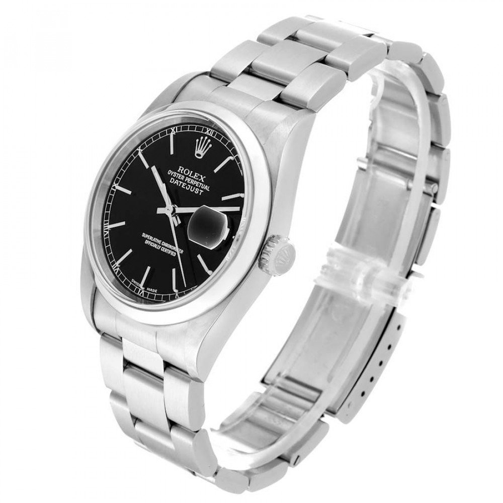 Rolex Datejust 36mm Black Dial Steel Mens Watch 16200 Rolex Datejust 36mm Black Dial Steel Mens Watch 16200
