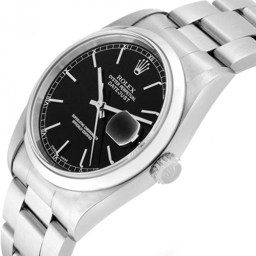 Rolex Datejust 36mm Black Dial Steel Mens Watch 16200 Rolex Datejust 36mm Black Dial Steel Mens Watch 16200