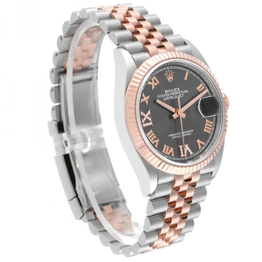 Rolex Datejust 36 Steel Everose Rose Gold Diamond Mens Watch 126231 Rolex Datejust 36 Steel Everose Rose Gold Diamond Mens Watch 126231