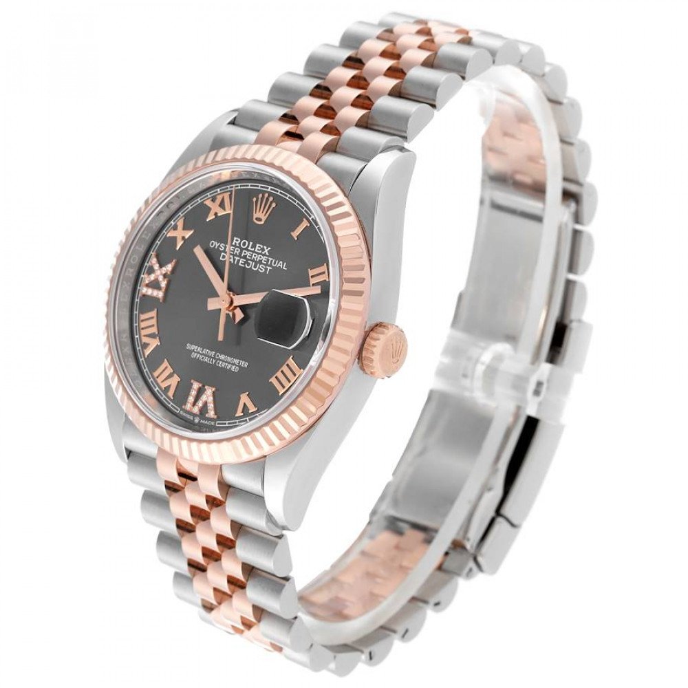 Rolex Datejust 36 Steel Everose Rose Gold Diamond Mens Watch 126231 Rolex Datejust 36 Steel Everose Rose Gold Diamond Mens Watch 126231
