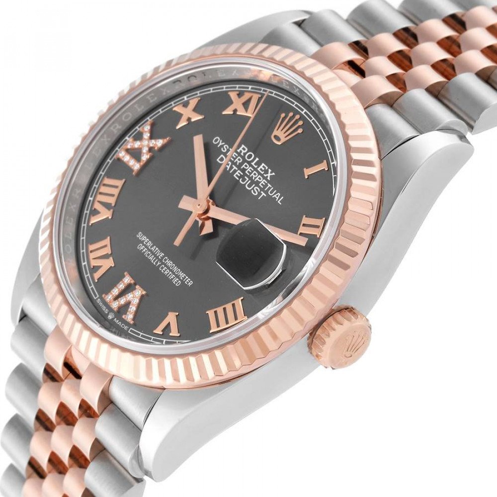 Rolex Datejust 36 Steel Everose Rose Gold Diamond Mens Watch 126231 Rolex Datejust 36 Steel Everose Rose Gold Diamond Mens Watch 126231