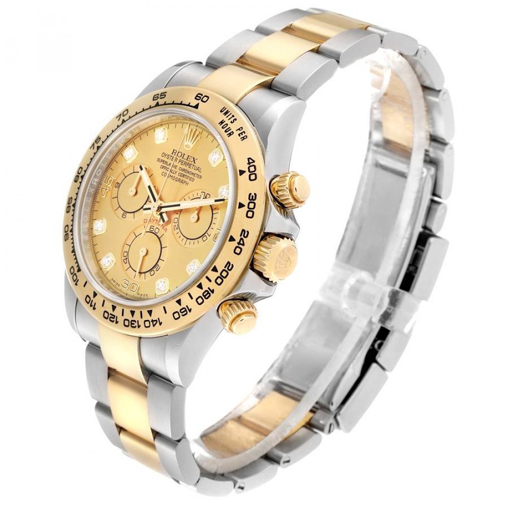 Rolex Daytona Steel Yellow Gold Diamond Dial Mens Watch 116503 Box Card Rolex Daytona Steel Yellow Gold Diamond Dial Mens Watch 116503 Box Card