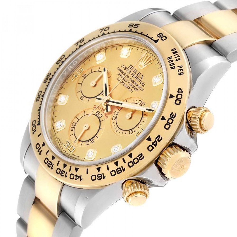 Rolex Daytona Steel Yellow Gold Diamond Dial Mens Watch 116503 Box Card Rolex Daytona Steel Yellow Gold Diamond Dial Mens Watch 116503 Box Card
