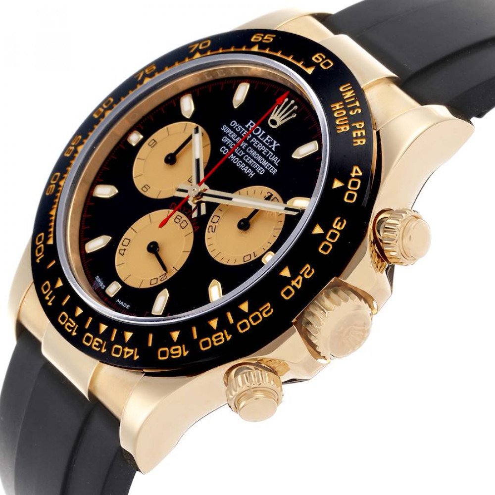 Rolex Daytona Yellow Gold Black Dial Ceramic Bezel Mens Watch 116518 Box Card Rolex Daytona Yellow Gold Black Dial Ceramic Bezel Mens Watch 116518 Box Card