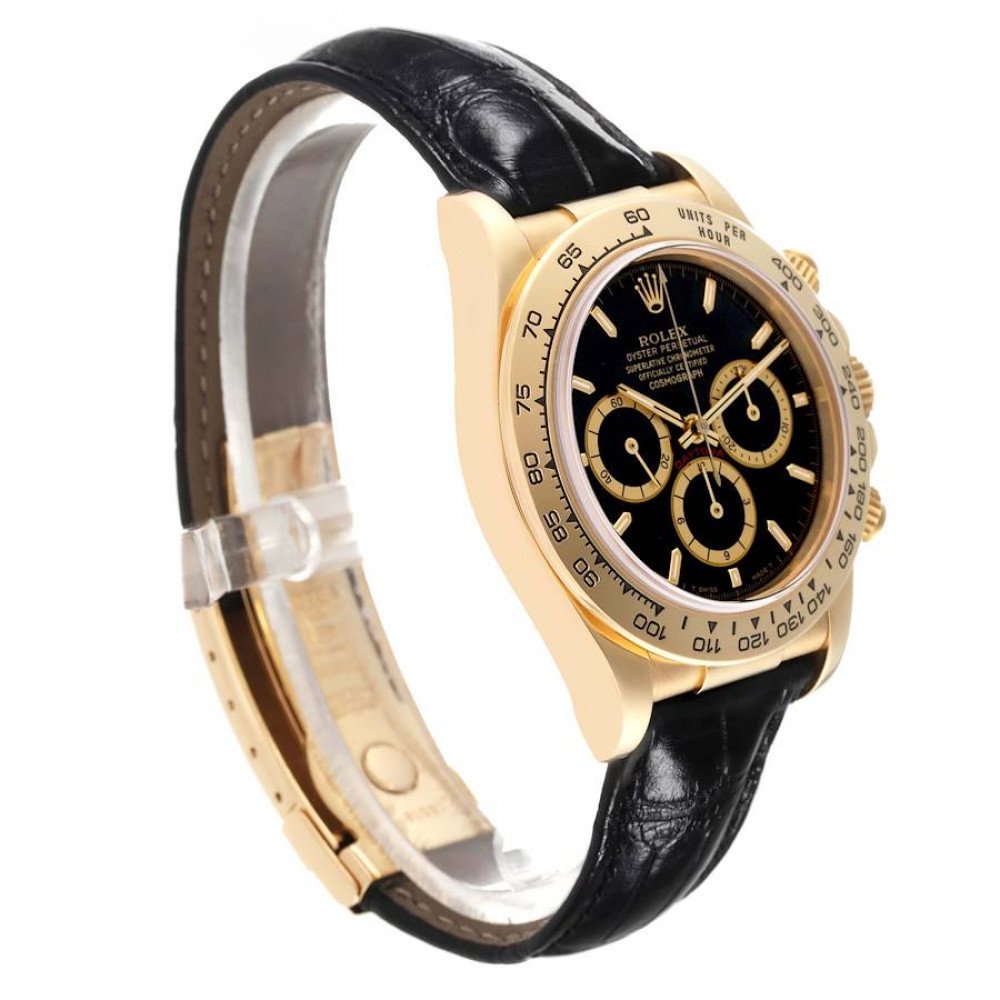 Rolex Daytona Chronograph Black Dial Yellow Gold Mens Watch 16518 Rolex Daytona Chronograph Black Dial Yellow Gold Mens Watch 16518