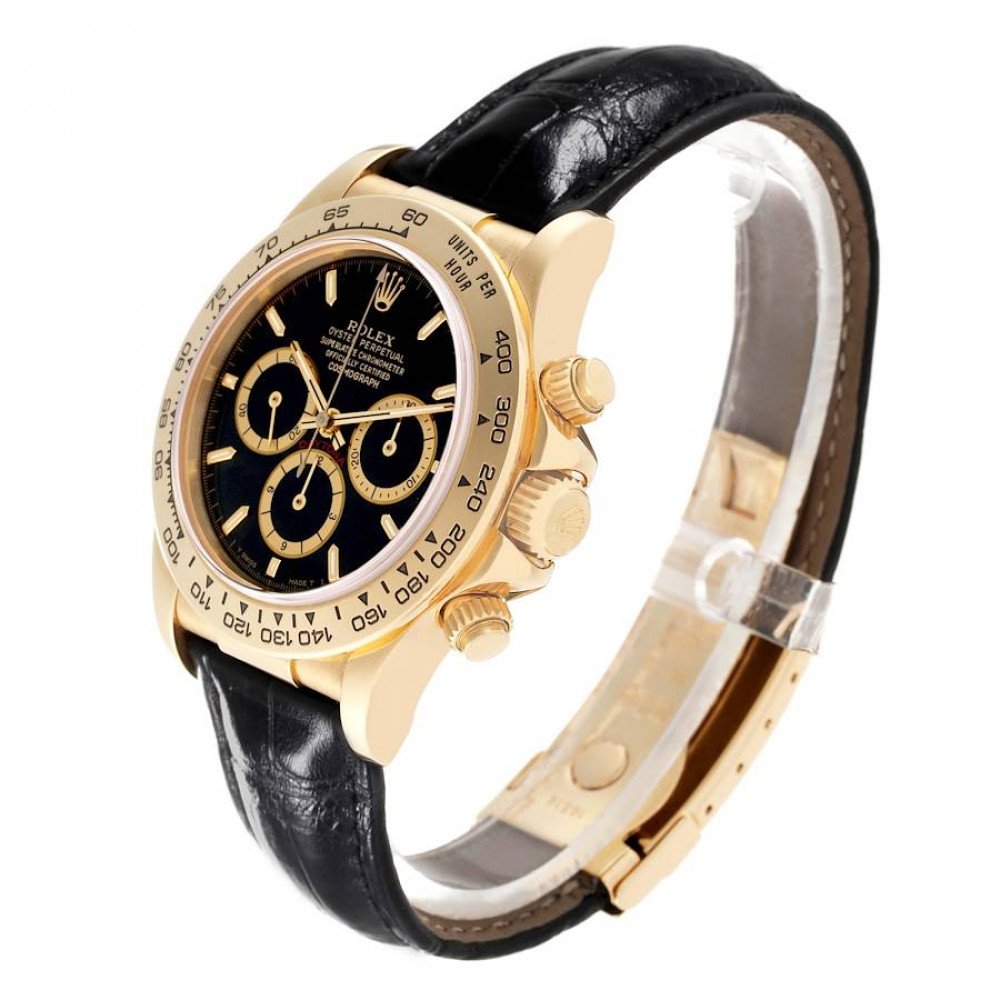 Rolex Daytona Chronograph Black Dial Yellow Gold Mens Watch 16518 Rolex Daytona Chronograph Black Dial Yellow Gold Mens Watch 16518