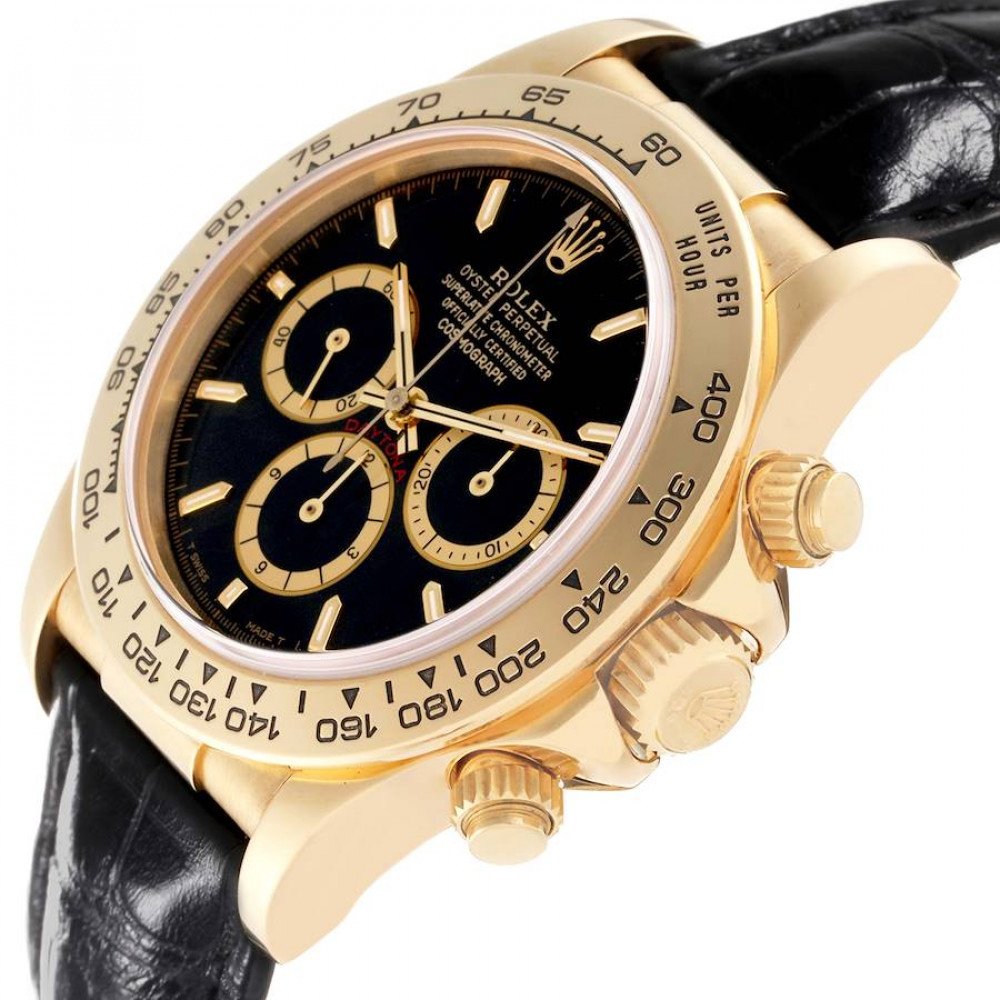 Rolex Daytona Chronograph Black Dial Yellow Gold Mens Watch 16518 Rolex Daytona Chronograph Black Dial Yellow Gold Mens Watch 16518