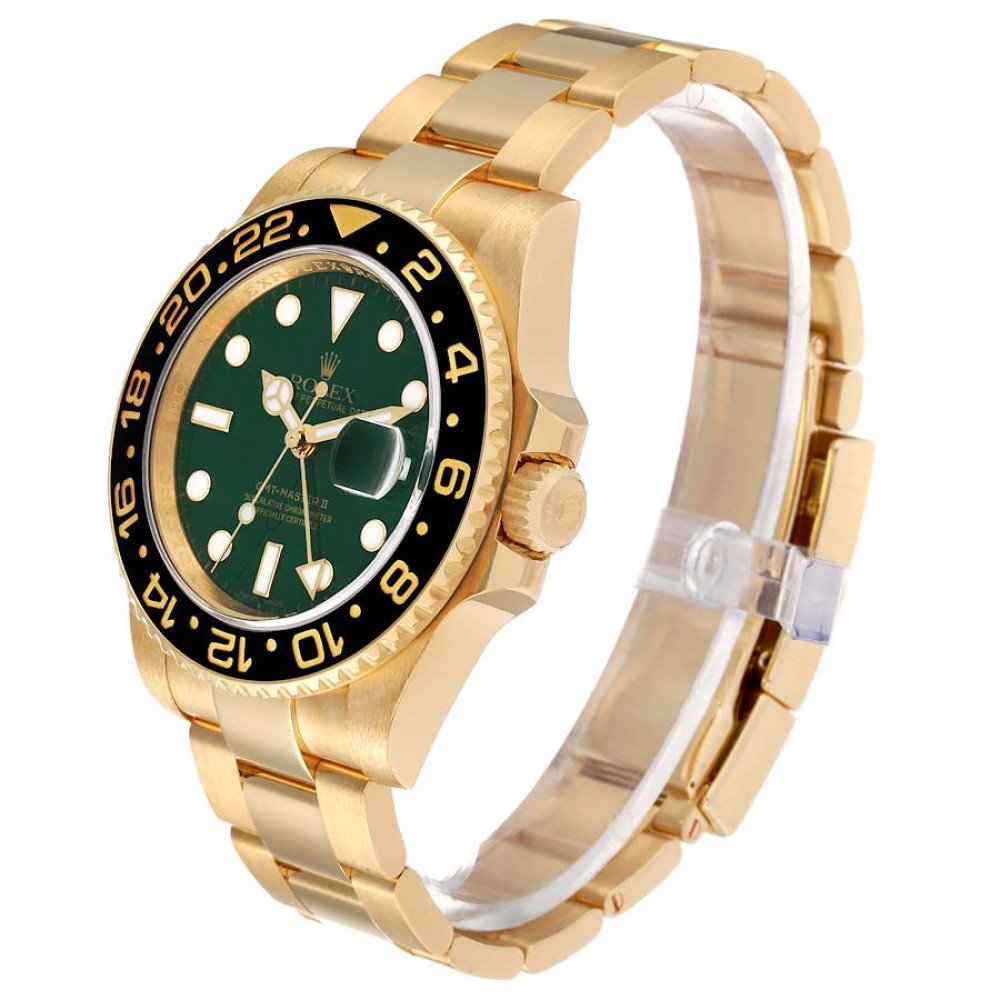 Rolex GMT Master II Yellow Gold Green Dial Mens Watch 116718 Rolex GMT Master II Yellow Gold Green Dial Mens Watch 116718