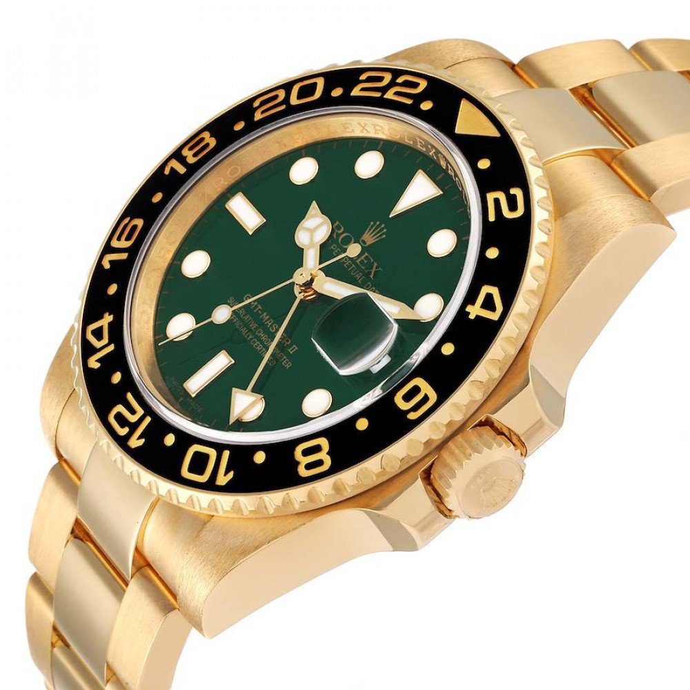 Rolex GMT Master II Yellow Gold Green Dial Mens Watch 116718 Rolex GMT Master II Yellow Gold Green Dial Mens Watch 116718