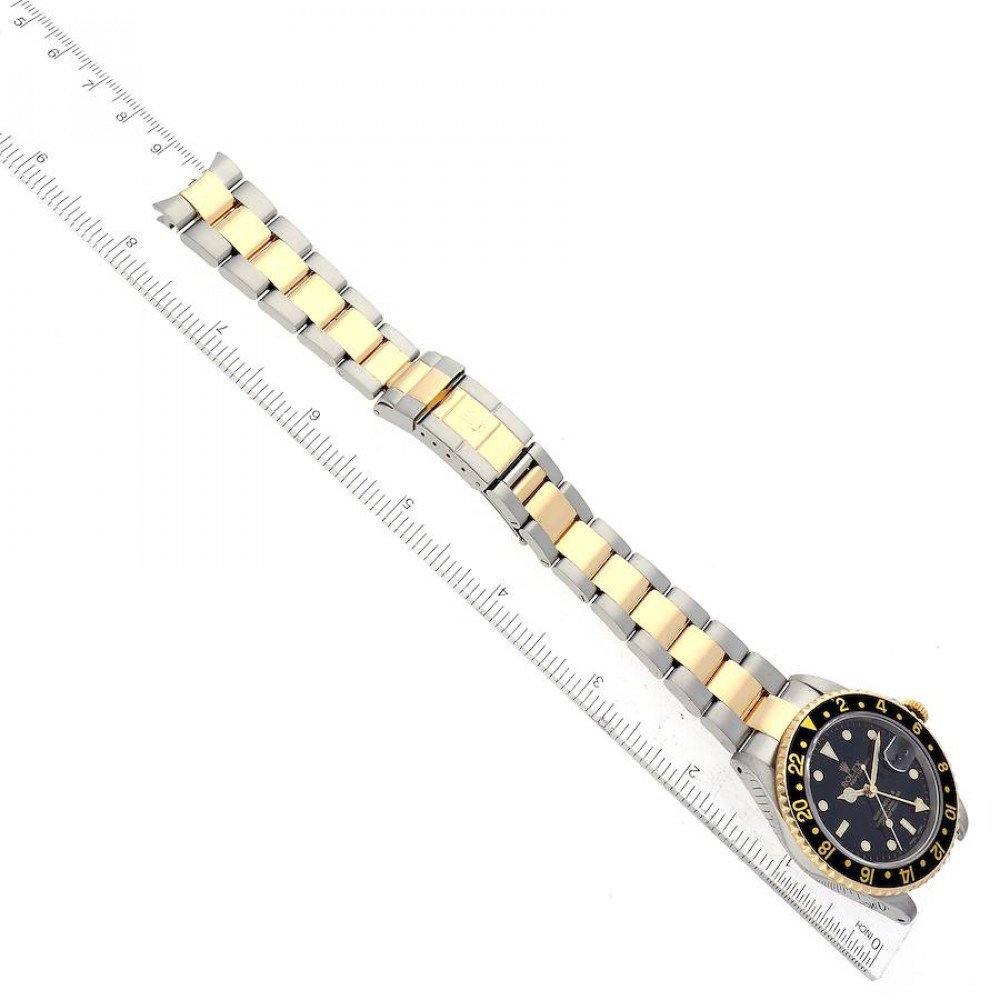 Rolex GMT Master II Steel Yellow Gold Black Dial Mens Watch 16713 Rolex GMT Master II Steel Yellow Gold Black Dial Mens Watch 16713
