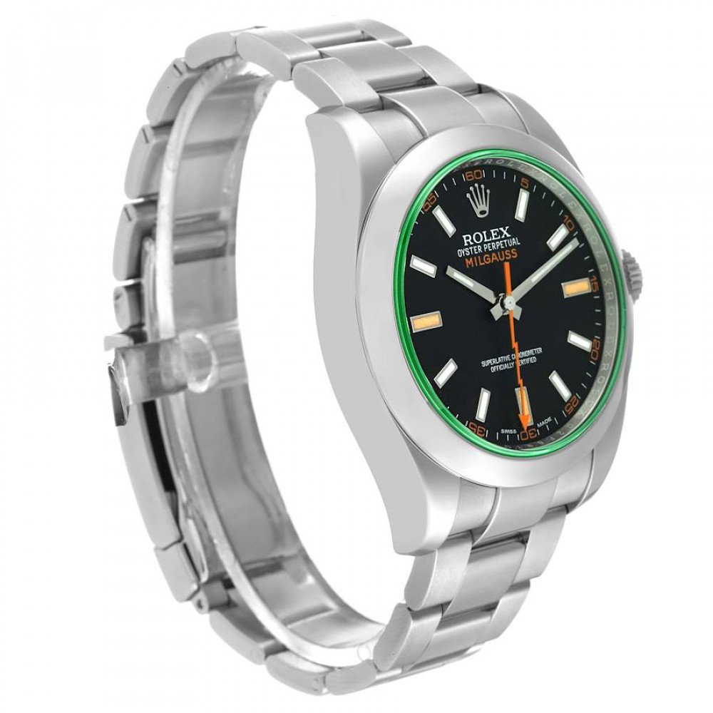 Rolex Milgauss Black Dial Green Crystal Steel Mens Watch 116400 Rolex Milgauss Black Dial Green Crystal Steel Mens Watch 116400