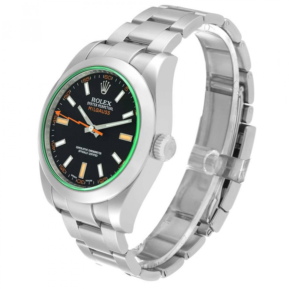 Rolex Milgauss Black Dial Green Crystal Steel Mens Watch 116400 Rolex Milgauss Black Dial Green Crystal Steel Mens Watch 116400
