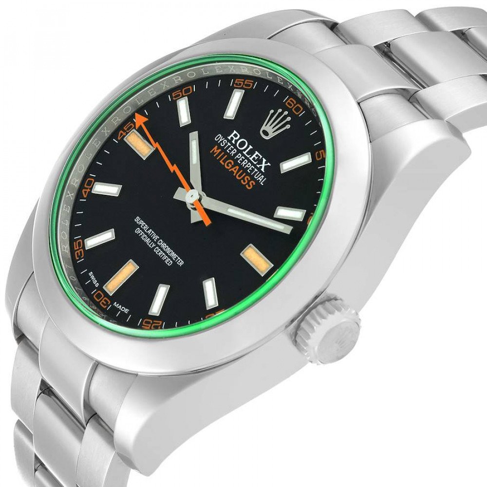 Rolex Milgauss Black Dial Green Crystal Steel Mens Watch 116400 Rolex Milgauss Black Dial Green Crystal Steel Mens Watch 116400