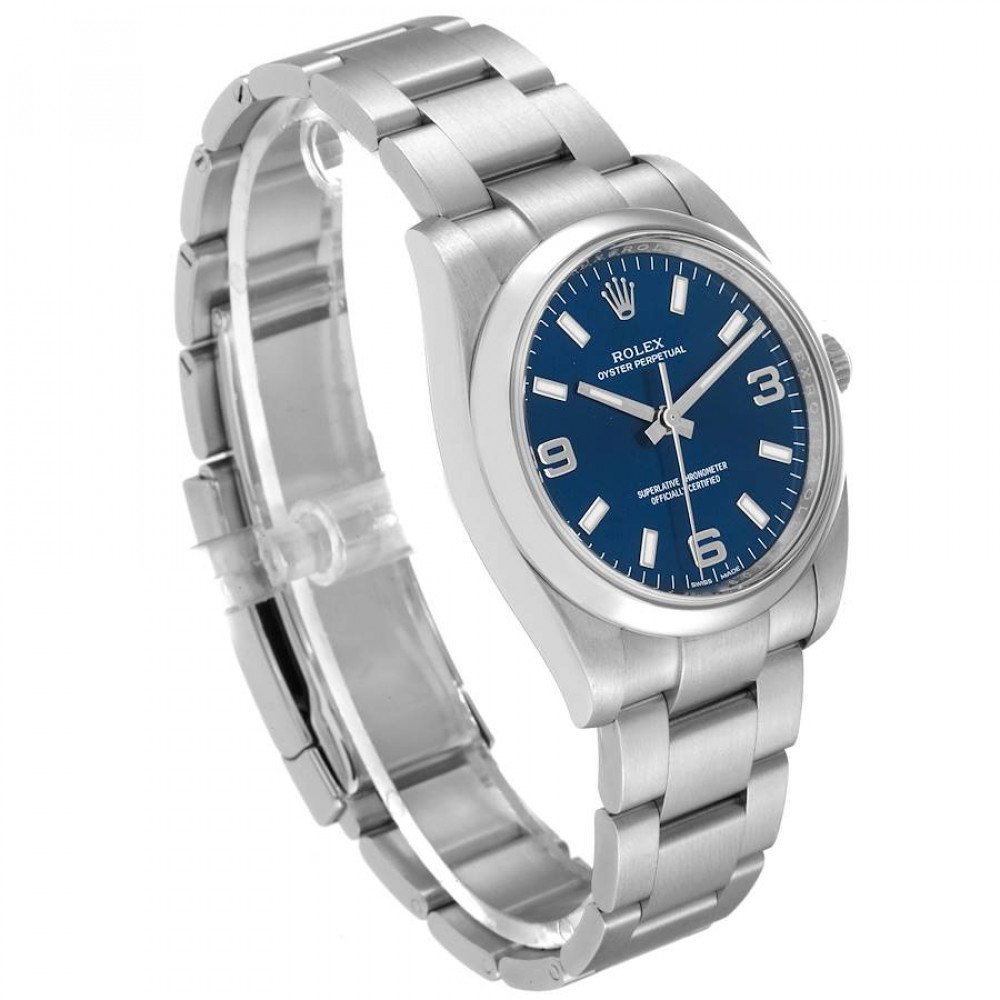Rolex Oyster Perpetual Blue Dial Smooth Bezel Steel Mens Watch 114200 Rolex Oyster Perpetual Blue Dial Smooth Bezel Steel Mens Watch 114200