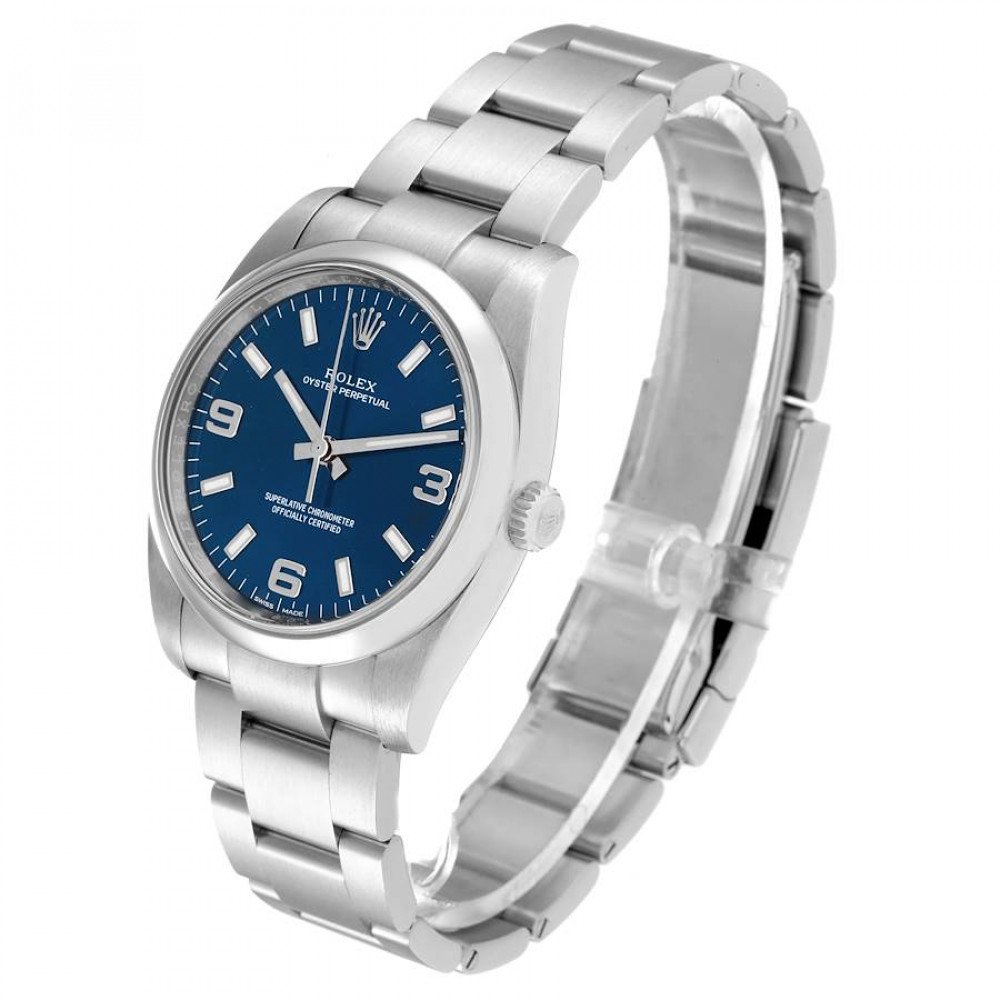 Rolex Oyster Perpetual Blue Dial Smooth Bezel Steel Mens Watch 114200 Rolex Oyster Perpetual Blue Dial Smooth Bezel Steel Mens Watch 114200