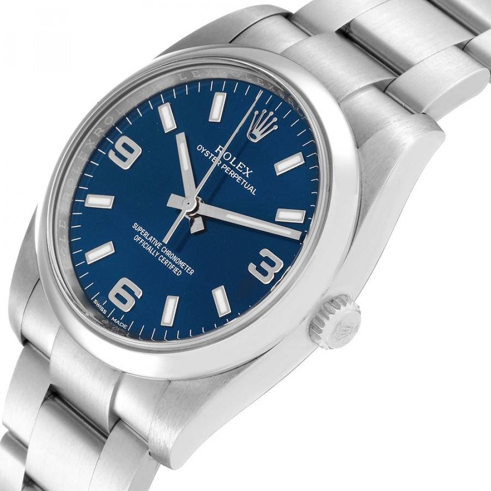 Rolex Oyster Perpetual Blue Dial Smooth Bezel Steel Mens Watch 114200 Rolex Oyster Perpetual Blue Dial Smooth Bezel Steel Mens Watch 114200