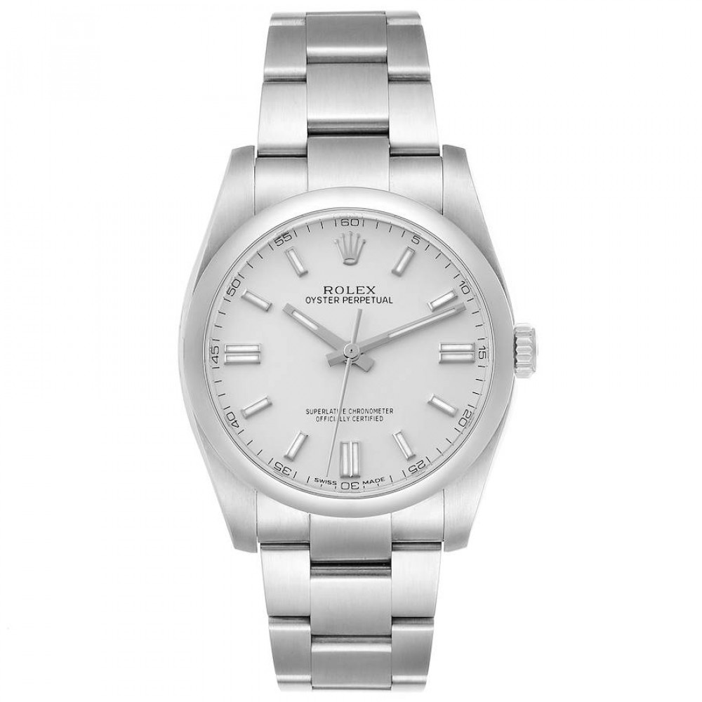 Rolex Oyster Perpetual 36 Silver Dial Steel Mens Watch 116000