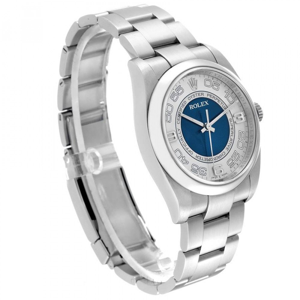 Rolex Oyster Perpetual 36mm Silver Blue Concentric Dial Steel Mens Watch 116000 Rolex Oyster Perpetual 36mm Silver Blue Concentric Dial Steel Mens Watch 116000