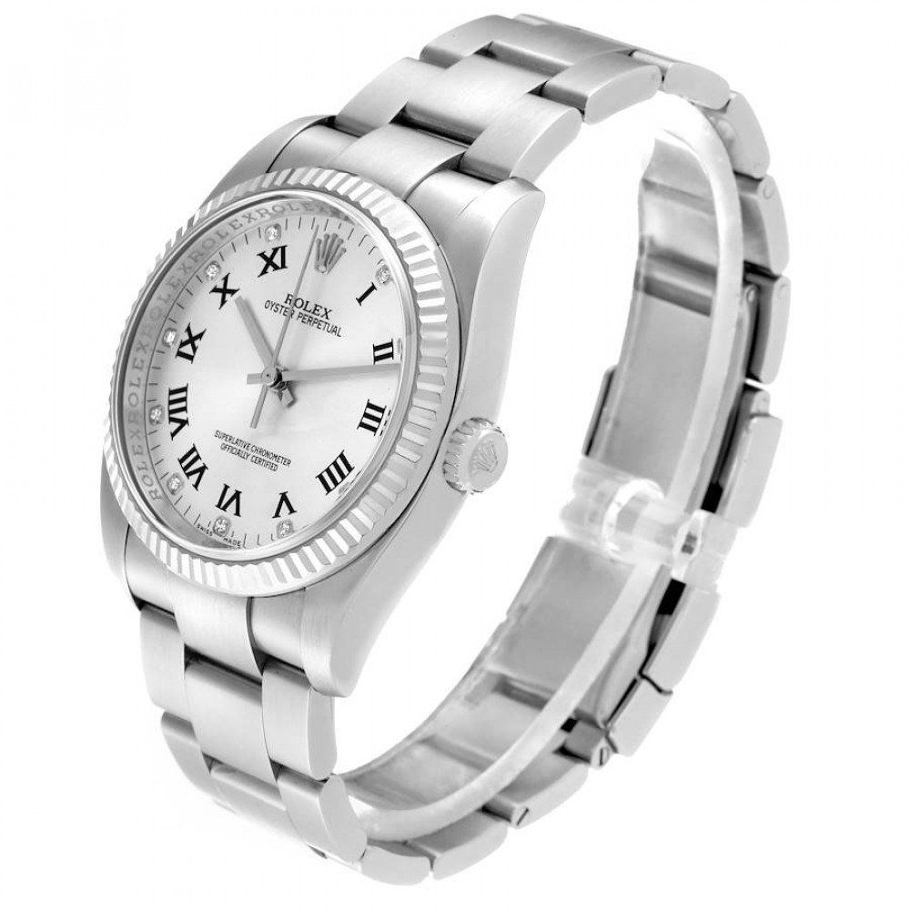 Rolex Oyster Perpetual 36 Steel White Gold Diamond Mens Watch 116034 Rolex Oyster Perpetual 36 Steel White Gold Diamond Mens Watch 116034