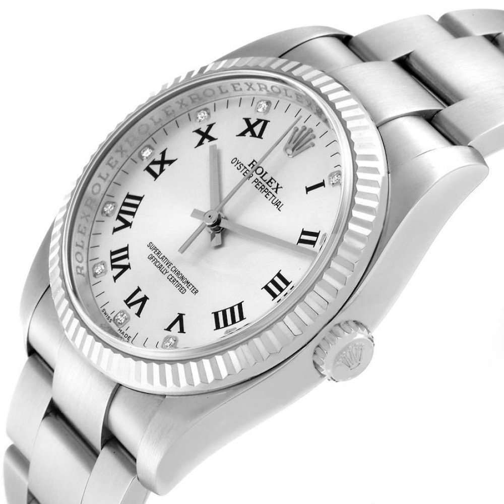 Rolex Oyster Perpetual 36 Steel White Gold Diamond Mens Watch 116034 Rolex Oyster Perpetual 36 Steel White Gold Diamond Mens Watch 116034