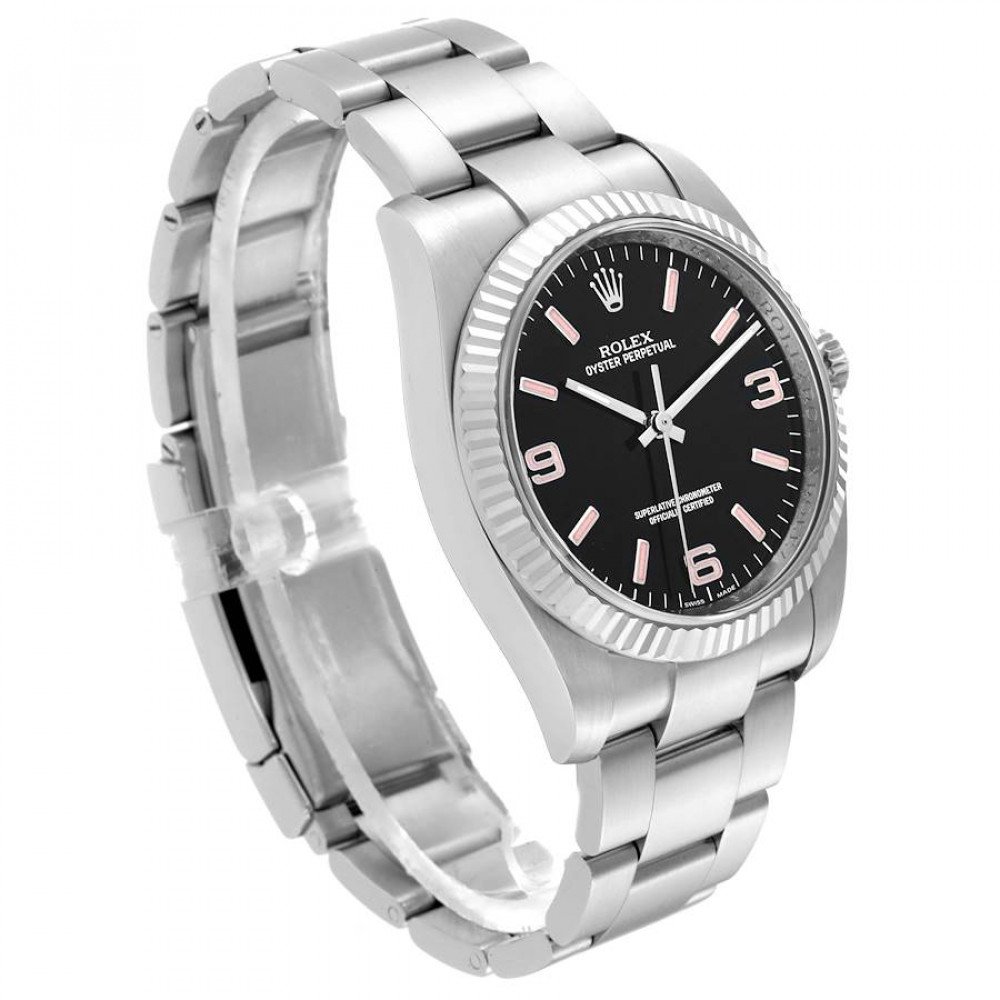 Rolex Oyster Perpetual Steel White Gold Black Dial Mens Watch 116034 Rolex Oyster Perpetual Steel White Gold Black Dial Mens Watch 116034