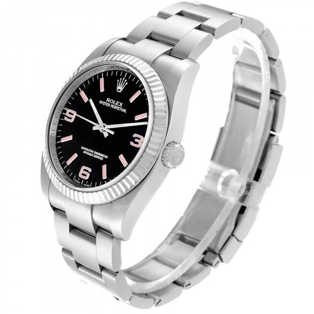 Rolex Oyster Perpetual Steel White Gold Black Dial Mens Watch 116034 Rolex Oyster Perpetual Steel White Gold Black Dial Mens Watch 116034