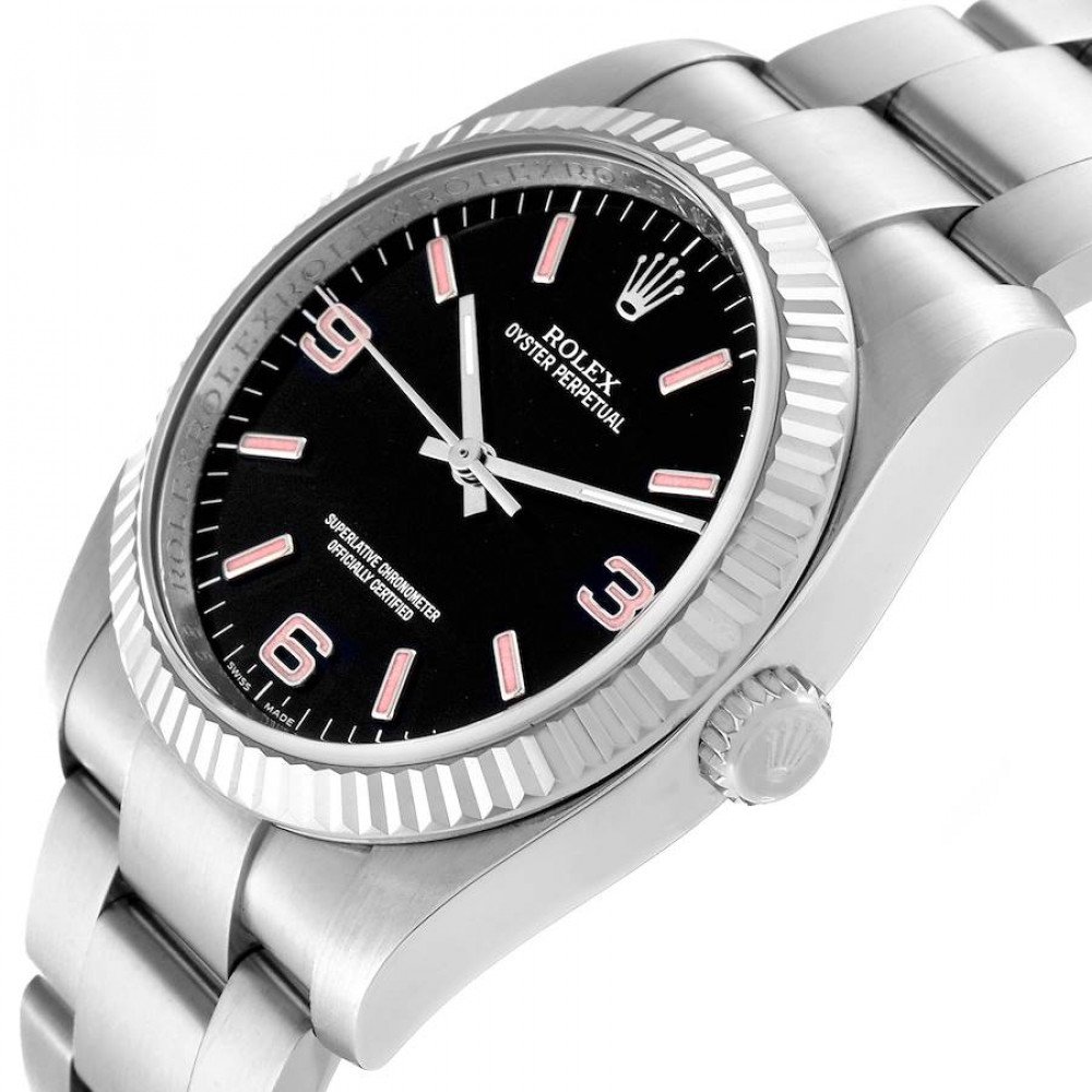 Rolex Oyster Perpetual Steel White Gold Black Dial Mens Watch 116034 Rolex Oyster Perpetual Steel White Gold Black Dial Mens Watch 116034